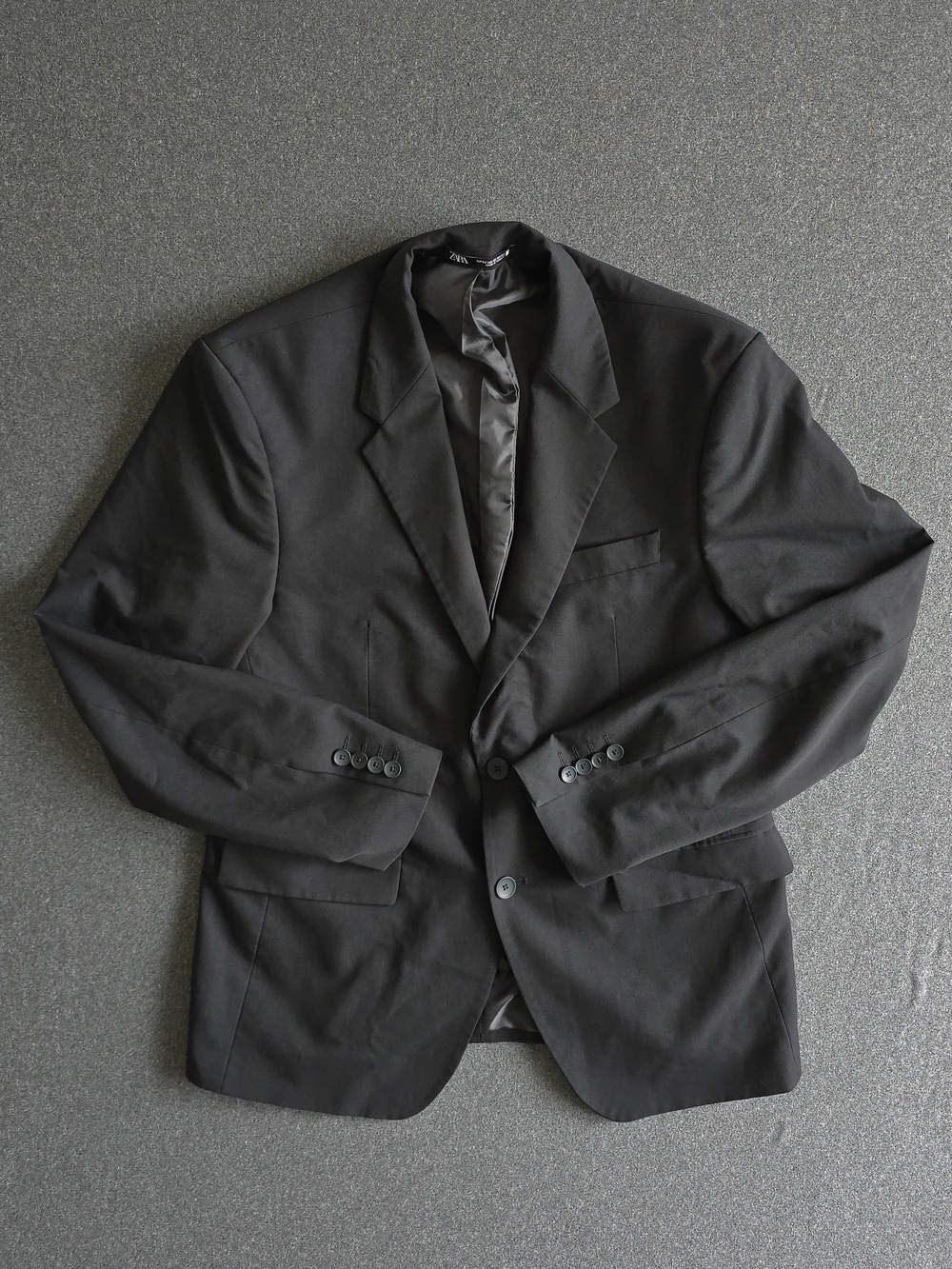 Zara Slim Fit Blazer Men's Size 42 Black Stretch